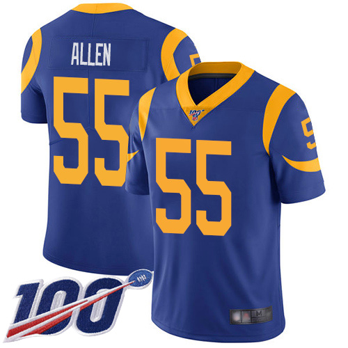Los Angeles Rams Limited Royal Blue Men Brian Allen Alternate Jersey NFL Football 55 100th Season Vapor Untouchable